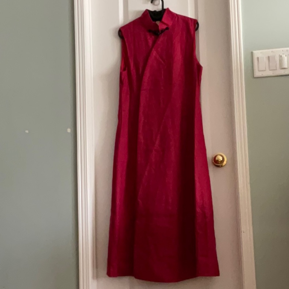 Red Chinese Qipao Dress Fully Lined